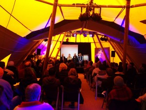 Inside the tent